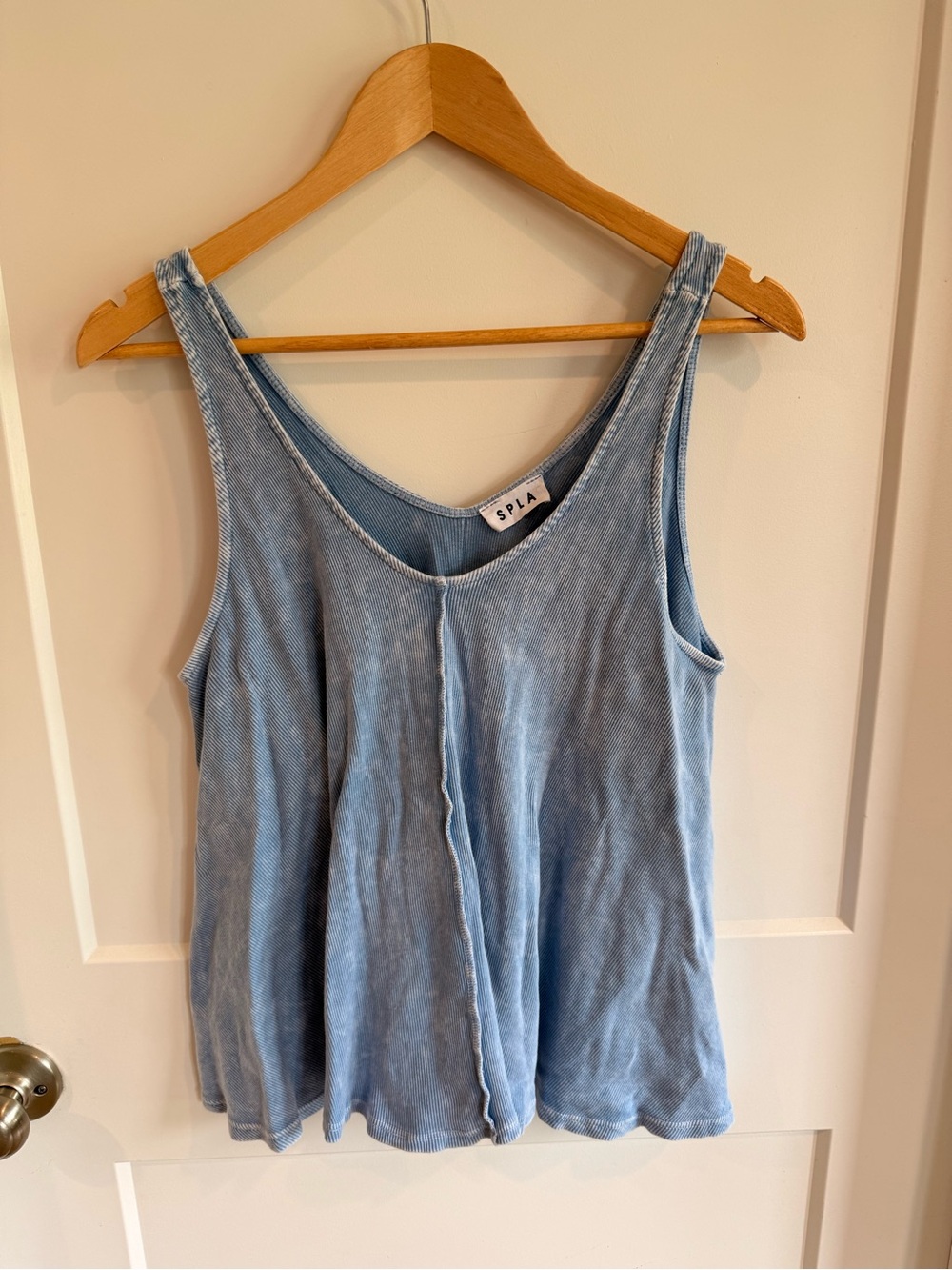 Light Blue Ribbed Tank Top women small/medium